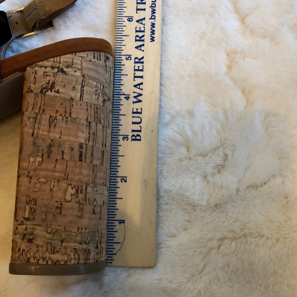 New (NWT) Brown Open Toe Cork Heels Size 10 - Picture 5 of 5